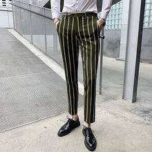 Load image into Gallery viewer, Casual Tuxedo Striped Wedding Men Korean Dress Suits  Suit Slim Fit Costume Homme Quality Business M-3XL Blazer And Pant