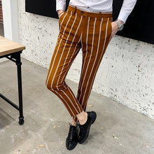 Load image into Gallery viewer, Casual Tuxedo Striped Wedding Men Korean Dress Suits  Suit Slim Fit Costume Homme Quality Business M-3XL Blazer And Pant